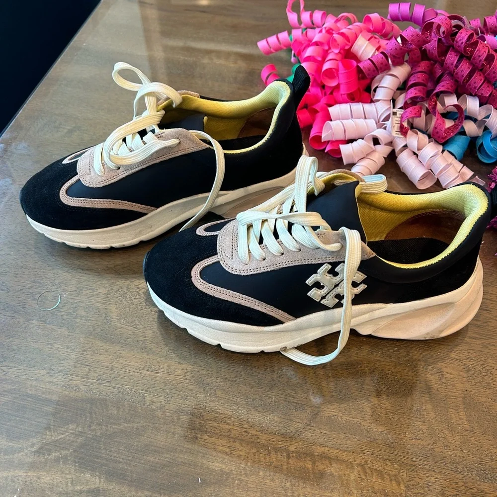 Tory Burch Black and Cream Good Luck Women’s Sneakers